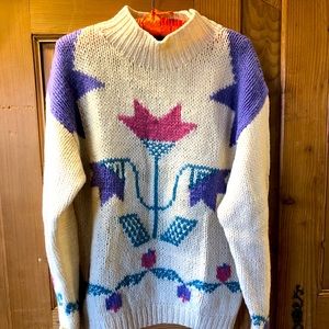 Vintage 80s Woolrich Woman Pastel Pullover Wool Sweater